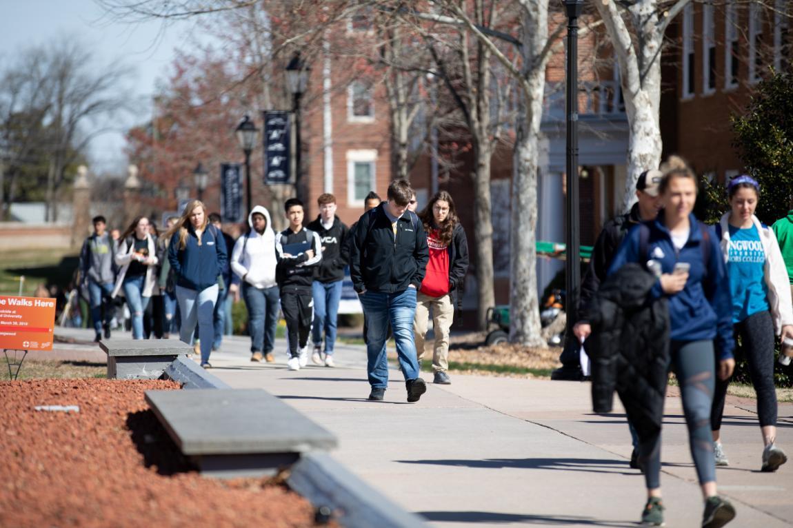 Students walk on Campus