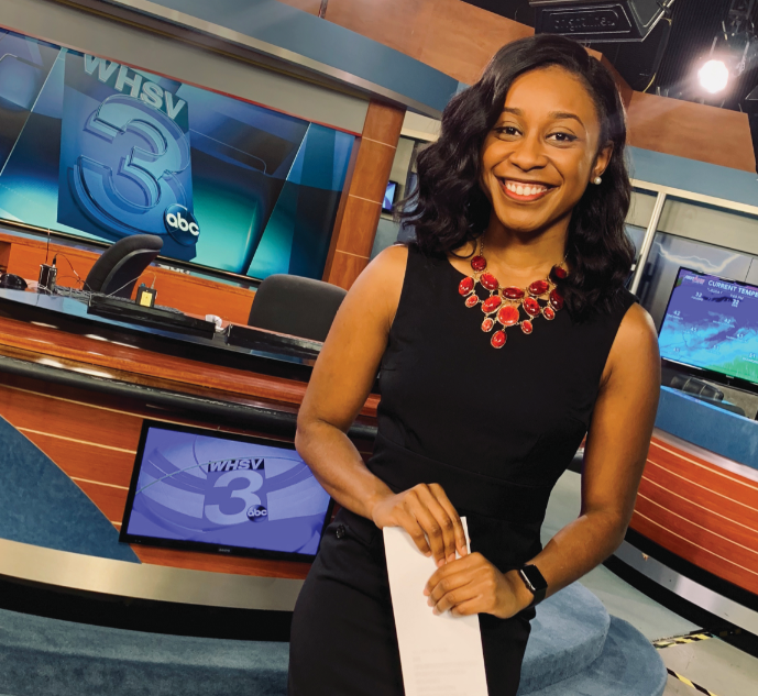 Autumn Childress followed in her mother’s footsteps to a job reporting the news for television. (Photo courtesy of Autumn Childress ’18)