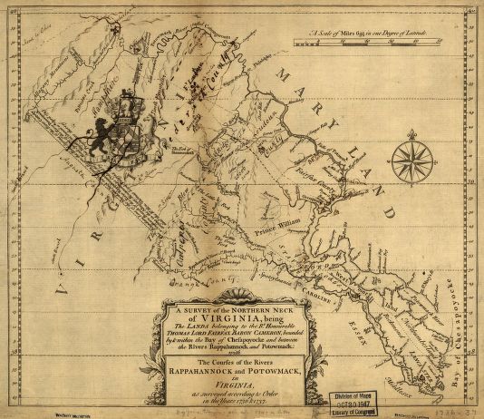 A survey of the Northern Neck of Virginia [Credit: Library of Congress, Geography and Map Division]