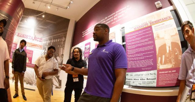 Museum tour for Misters attending the Summer Institute led by the Moton Education Director, Mr. Cainan Townsend, who was part of one of the first Call Me MISTER cohorts at Longwood.