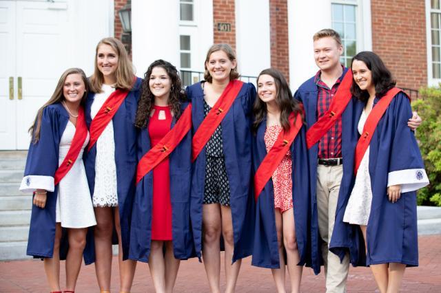 Zack Morgan '19 (second from right) with the 2018-2019 members of Princeps