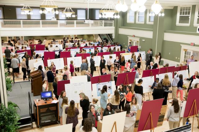 Blackwell Hall poster session from 2018 event