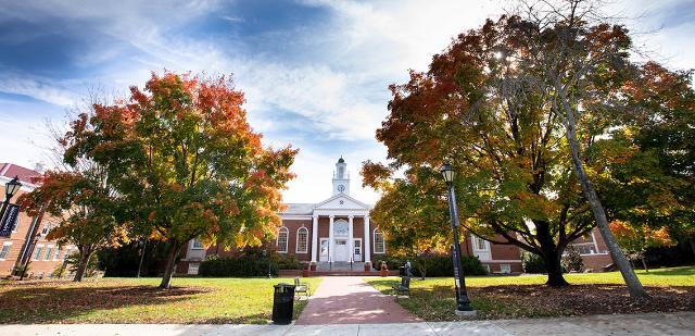 Longwood campus in the fall
