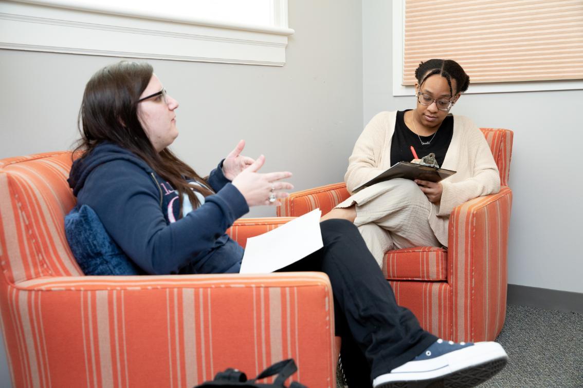 Career coach working with a student at the Career Success Center