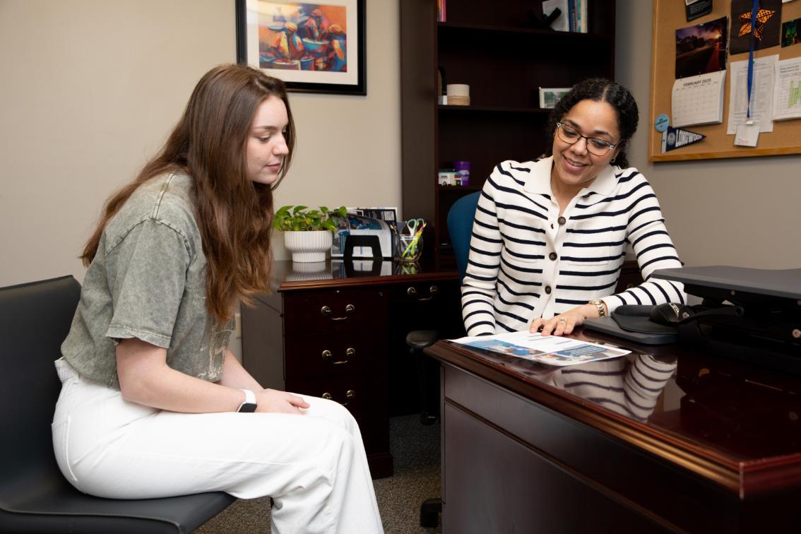 Student session with a career coach