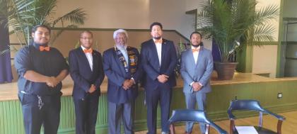 L to R: Joshua Ayala, Jonathan Spencer, Mr. James Gee, Jr., Da’Ron Harvey, Jaylen Fedderman