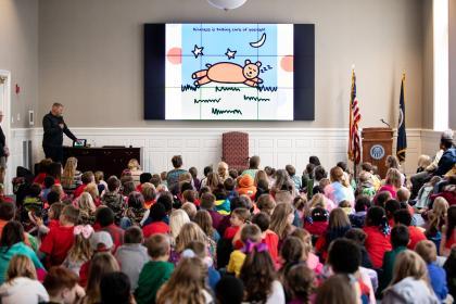 Children during a presentation at the Virginia Children's Book Festival at Longwood University