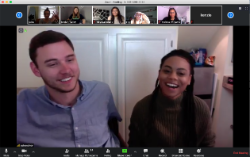 picture of a zoom conference - Cole Syndor and his fiancée Charisma