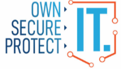 - Graphic text reads “Own Secure Protect IT.”