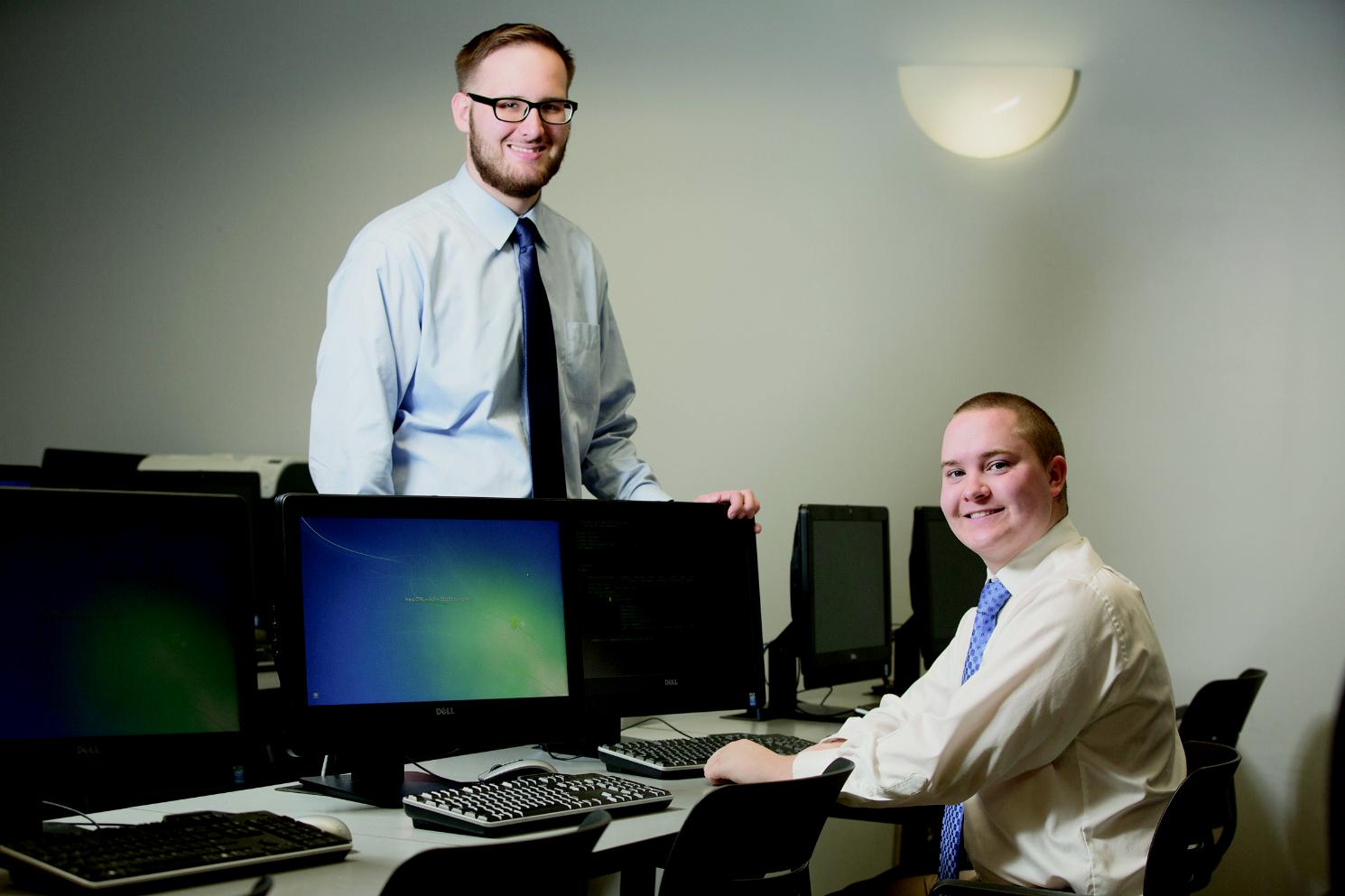 Tyler Chuba ’18 (left) and Michael Moore ’18
