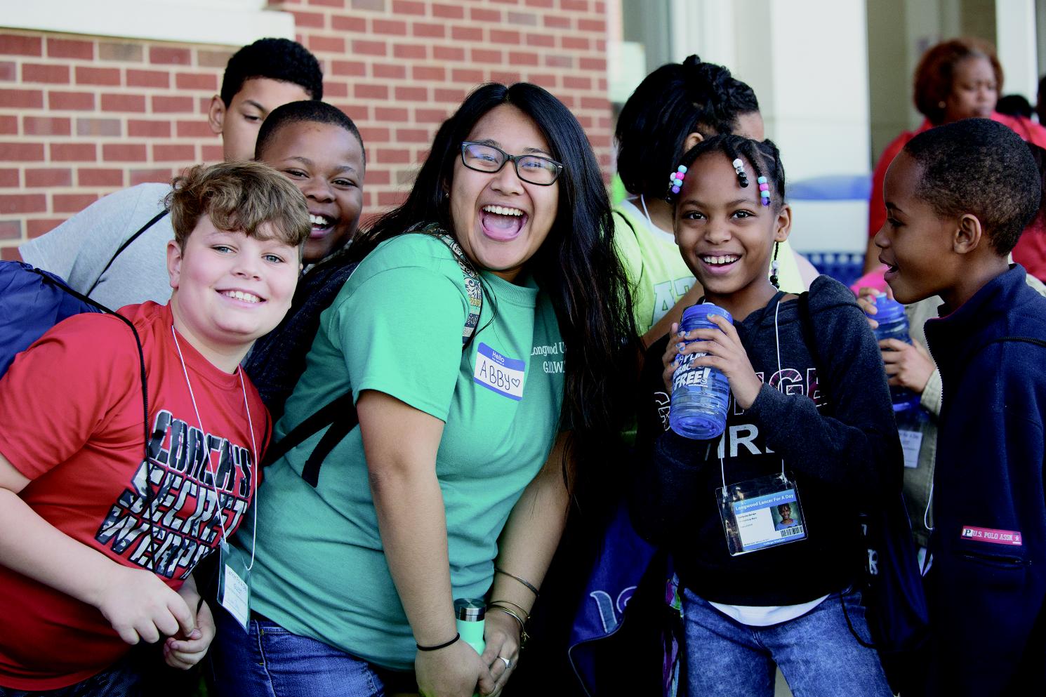 Abby Deguzman ’20, a liberal studies major from Chesapeake, was one of about 15 members of the student organization GROWTHE (Great Role-models Opening Windows To Higher Education) who interacted with the fourth-graders in team-building activities, escorted them to classes and ate lunch with them in the dining hall.