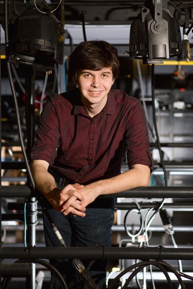 Theatre student interning as lighting assistant