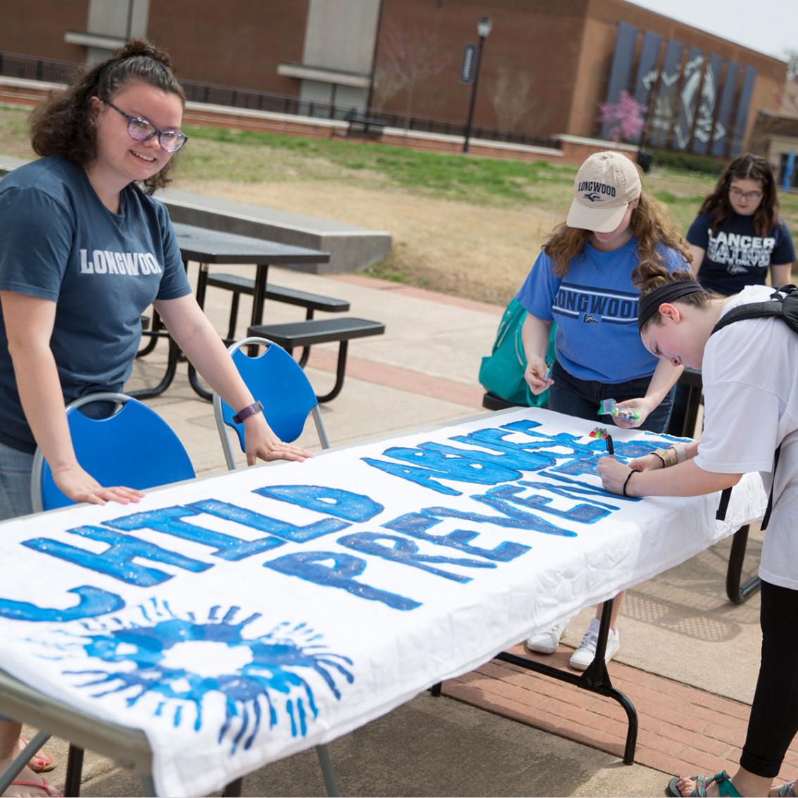 Each year our students spend more than 58,000 hours volunteering. It’s common most days to see students representing some of the more than 175 clubs and organizations on campus rallying for a cause they are passionate about. Getting involved and taking a leadership role on campus is one hallmark of the Longwood experience.