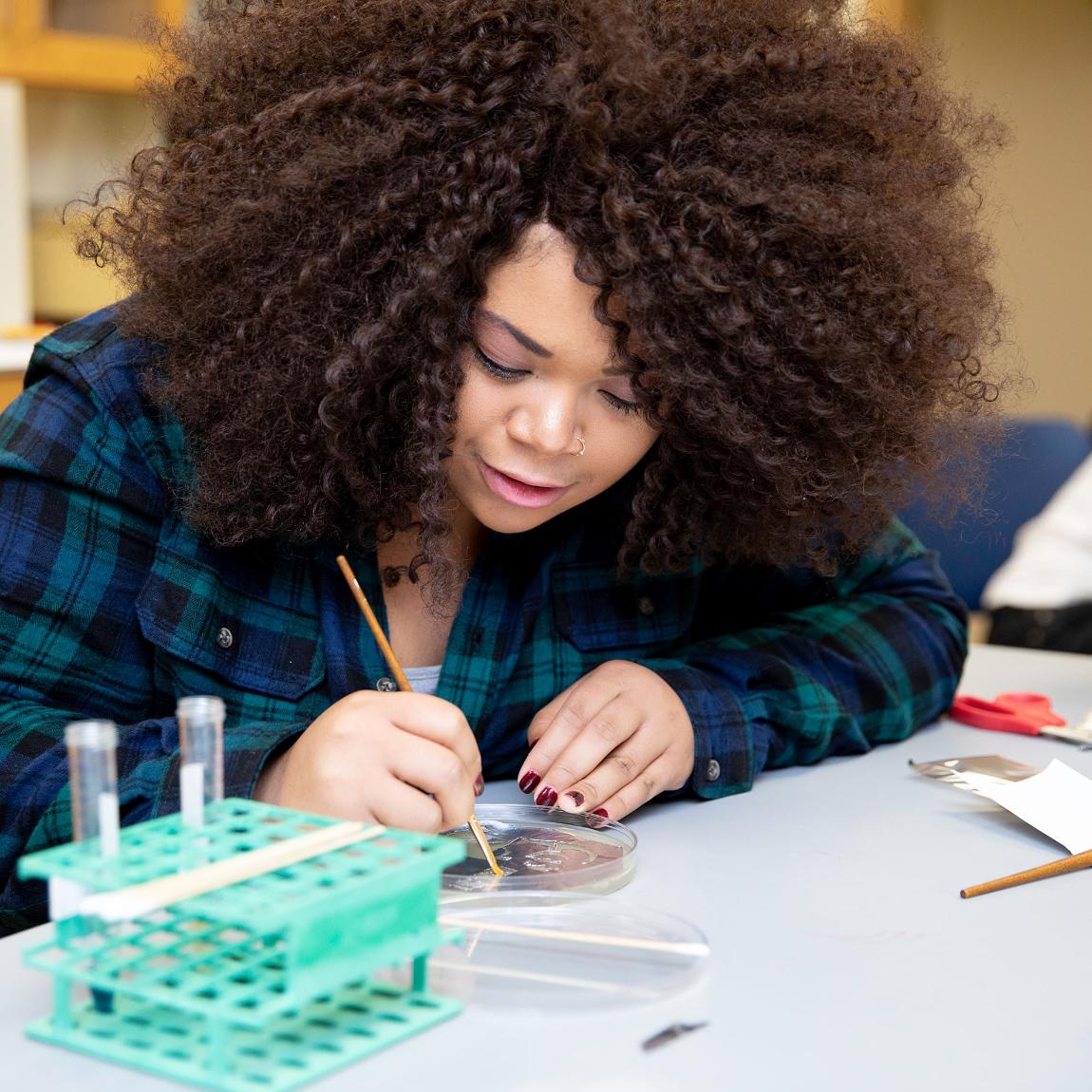 Every day brings new challenges in the classroom. In a cross-disciplinary collaboration, painting students joined a biology class to paint petri dishes with bioluminescent bacteria—resulting in eerily glowing pieces of art.