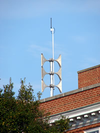 Alert sirens on top of South Cunningham Residence Hall