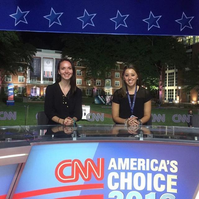 Students sitting in for the CNN anchors