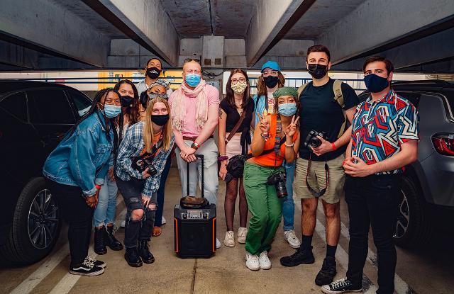 Members of The WOOD took a road trip to Richmond in spring 2021 to get together with other visual artists in the area. About 20 students have joined The WOOD since it was created in spring 2021. Photo credit: Monea Allen
