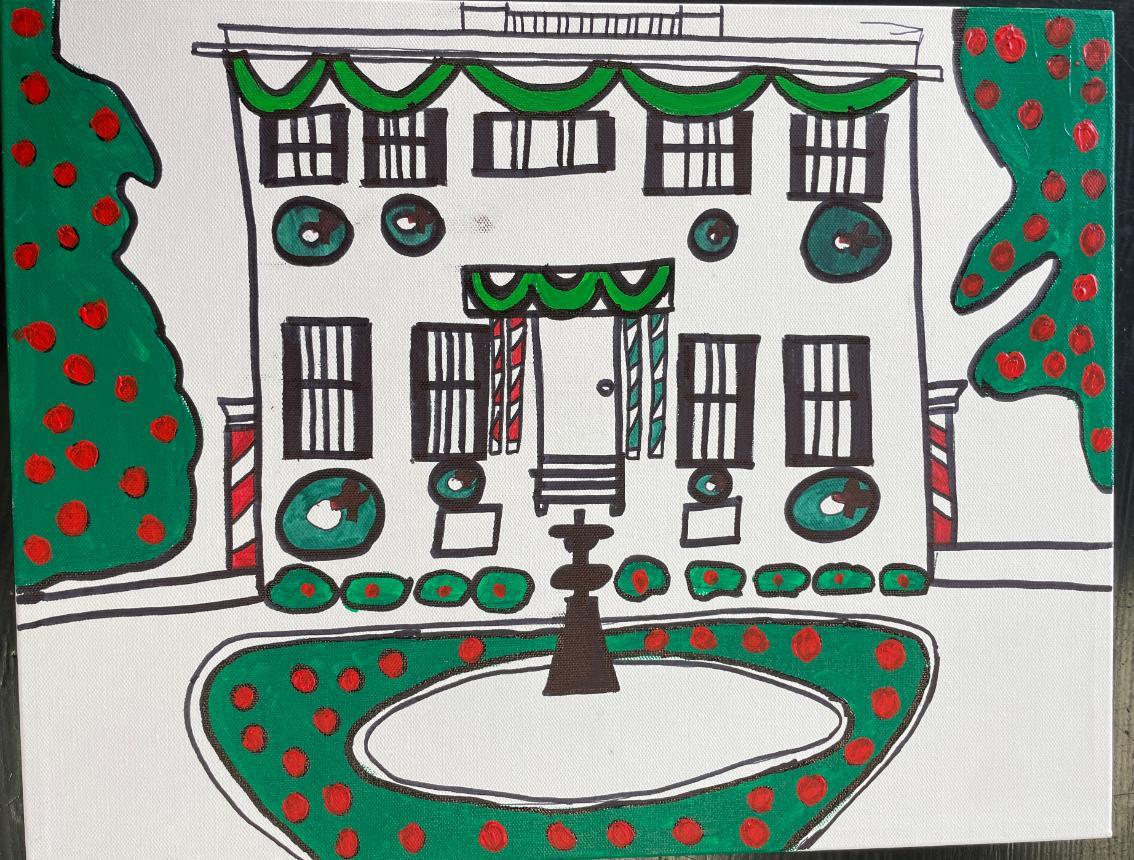Ja'Rell's painting of the Governor's Mansion