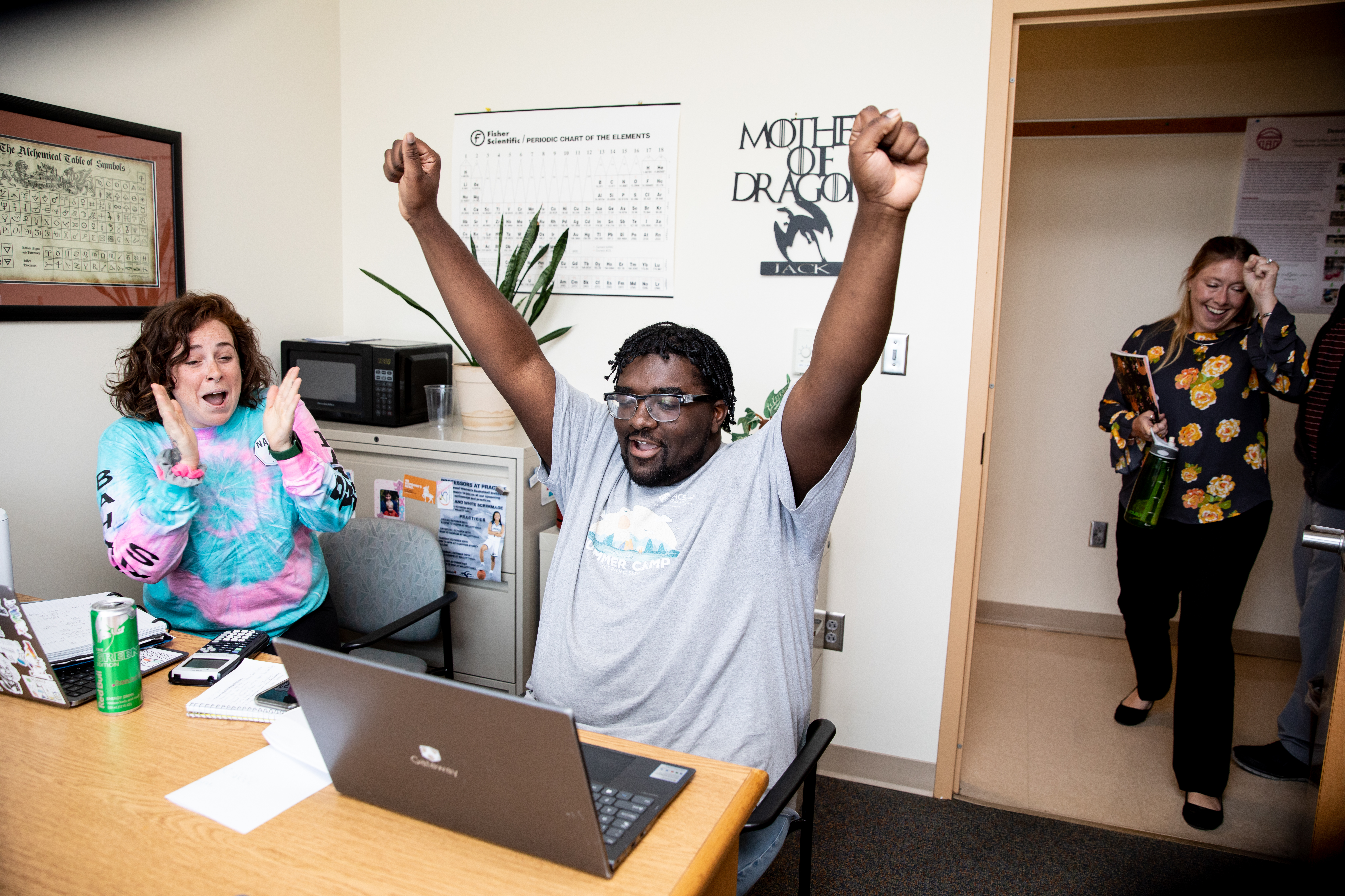 Antonio Harvey ’25 celebrates the news that he is a 2023 Goldwater Scholar.