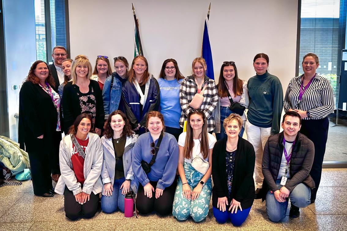 Faculty and students on the study abroad experience met with the Ireland Department of Health