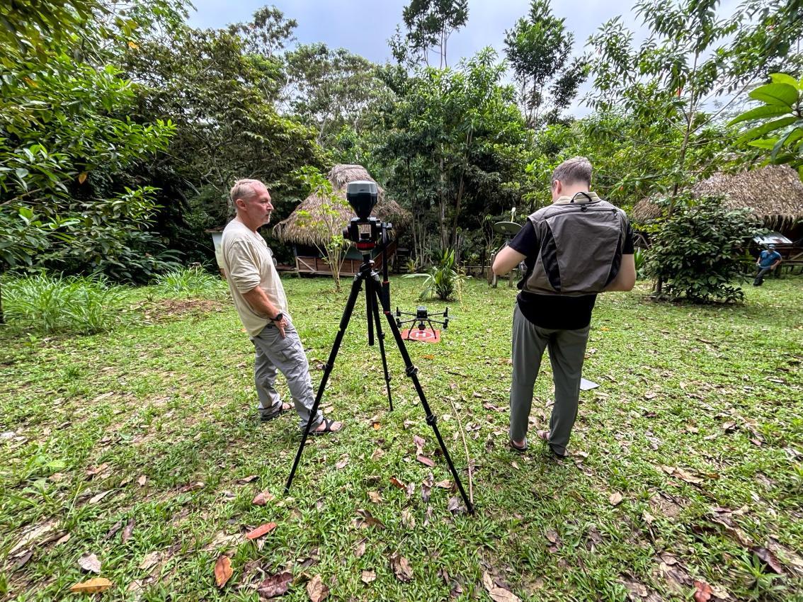 Andrew Schaefer ’26 flying the drone
