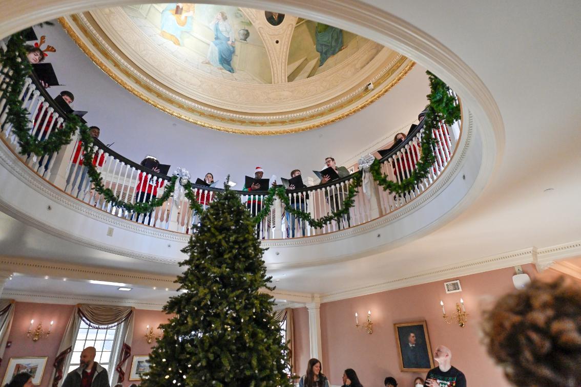 The Rotunda is a home to many Longwood traditions. One of the most beloved is caroling under the painted dome at the holidays.