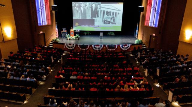 Hundreds of high-schoolers filled Jarman Auditorium for American Legion Auxiliary Virginia Girls State, marking Longwood’s 52nd year hosting the program.