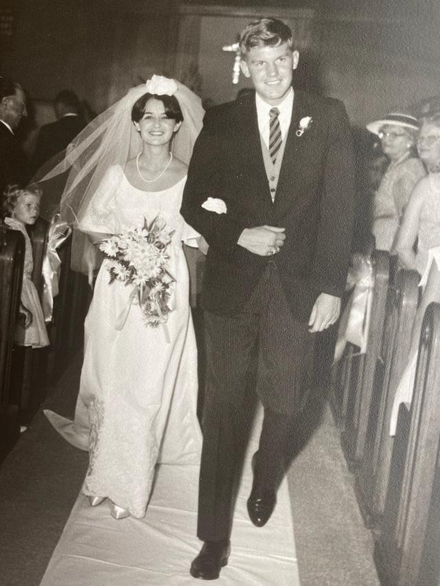 Carole Dawson Kraemer '67 and her husband Richard on their wedding day in 1966.
